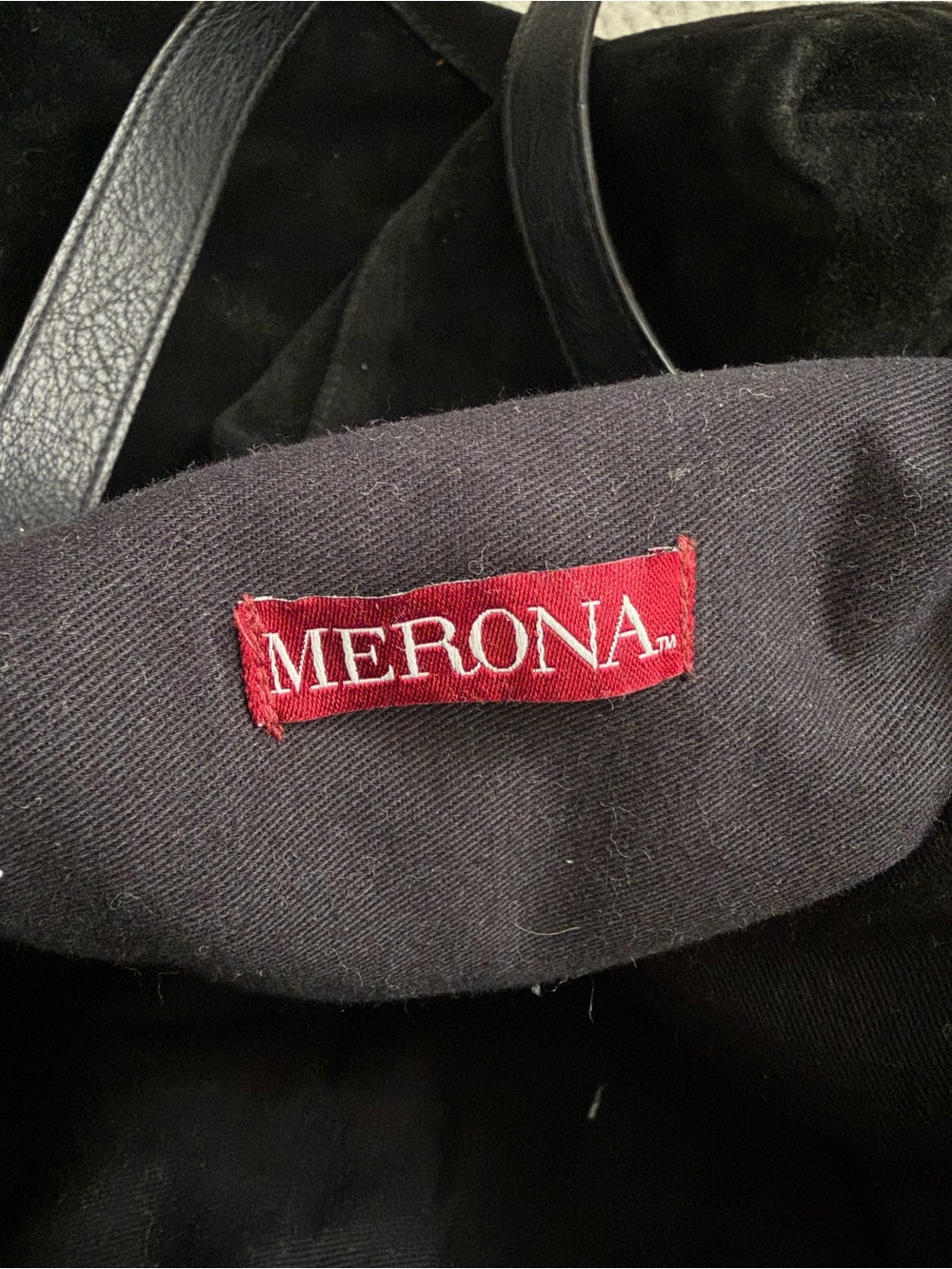 Merona Black Suede Tote Bag - Picture 5 of 5